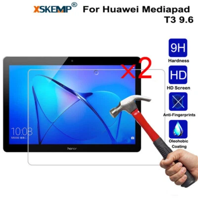 2Pcs Tempered Glass Screen Protector HUAWEI MediaPad T3 10 9.6 in Anti Scratch - Image 1 of 4