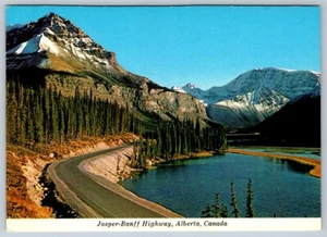 Sunwapta River, Jasper-Banff Highway, Jasper National Park AB, Chrome Postcard - Picture 1 of 2