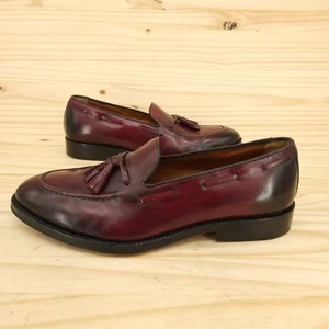 Mr B's Aldo Mens Tassel Loafers Sz 8 Burgundy Leather Classic Casual Dress Shoes - Picture 1 of 9