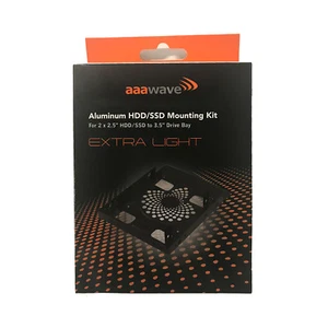 AAAwave Aluminum HDD/SSD Mounting Kit For 2 x 2.5" HDD/SSD to 3.5" Drive bay - Afbeelding 1 van 5