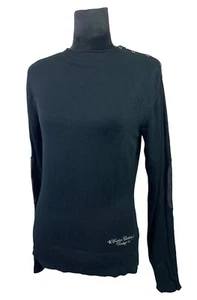 Vintage55 Pullover Damen Größe 4 Schwarz Bestickt Pulli Sweater Made In Italy - Bild 1 von 11