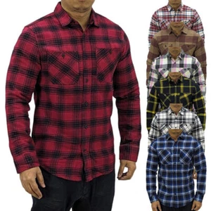 Springfield Hombre Franela Camisas de Cuadros Manga Larga Algodón Leñador Work - Imagen 1 de 61