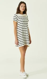 RED Valentino Black And White Strips Mini Dress - Picture 1 of 7