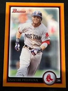 DUSTIN PEDROIA Boston Red Sox 2010 Bowman Orange Parallel MLB Legend #129/250 - Picture 1 of 1