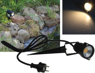 MCOB LED Garten und Bodenleuchte | Warmlicht | 5W | 230V | 1,5m Kabel | Erdspieß - Bild 1 von 4