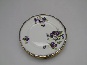 Royal Albert Bone China VIOLETS FOR LOVE Bread & Butter Plates / Set of 6 - Picture 1 of 4