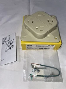 HUBBELL HBL415HI Receptacle, 15 A Amps, 125V Ac, Surface Mount, Quad Outlet, - Picture 1 of 5