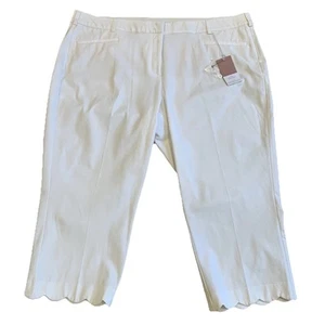 pantaloni lane bryant donna 26 bianchi eleganti elasticizzati slim crop the allie HH - Foto 1 di 9