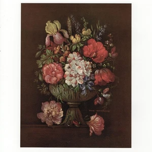 Vintage ca. 1940er Stillleben Druck Kamelie & Iris Bice Giachino - Bild 1 von 11