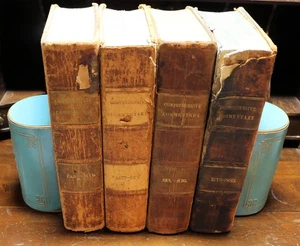 Leather Comprehensive Commentary on the Holy Bible 1835 Four Volumes Rare - Picture 1 of 20