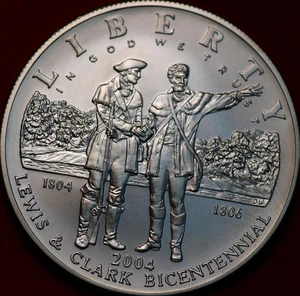 Uncirculated Proof 2004-P Lewis & Clark Comm Silver Dollar - Picture 1 of 2