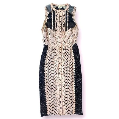 Anthropologie Beguile Byron Lars Women's Knee Length Dress Size 4 Navy Pink - Image 1 of 4