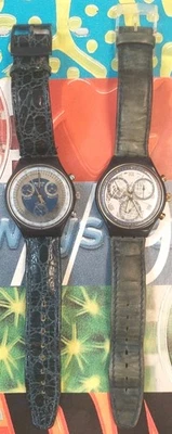 Lote Reloj Swatch Cronógrafo Silver Star SCN102 y Timeless Zone SCN104 No Funciona  Foto 1 de 4