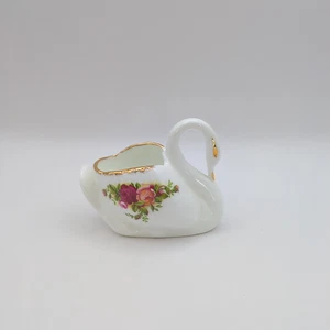 Royal Albert Old Country Roses Swan Toothpick Holder or Mini Vase EUC Floral - Picture 1 of 12