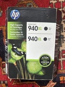 Printer Ink HP 940XL Black Ink Cartridge Twin 2-Pack CH633BN -Expired - Picture 1 of 2