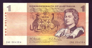 Australia R-72 S. (1967) 1 Dollar - Coombs/Randall. STAR Note.. Prefix ZAG.. aVF - Picture 1 of 2