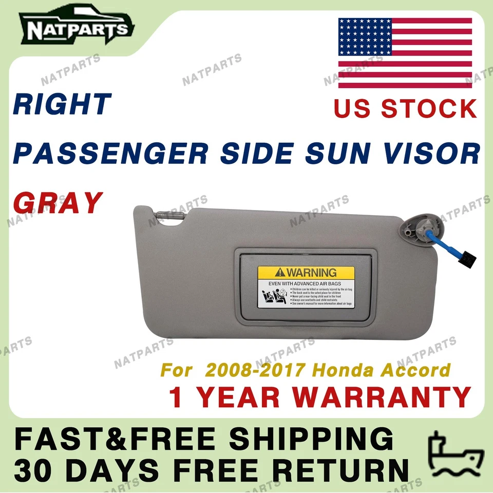 Солнцезащитный козырек для правостороннего пассажира с подсветкой подходит для 08–17 Honda Accord 83230TA0A91ZA - Изображение 1 из 4