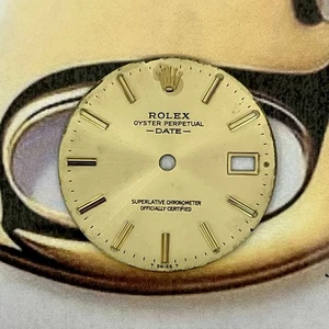 Rolex Men's 34mm Oyster Perpetual Date Gold Dial Gold Stick Ref: 6694/6494 - Picture 1 of 5