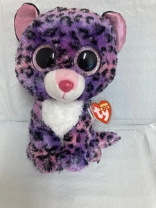 Ty Beanie Boos💜Jewel The Purple Leopard Justice Exc 9" Medium MWMT'S - Picture 1 of 1