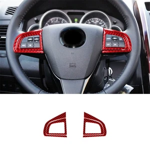 4X Red Carbon Fiber Steering Wheel Buttons Cover Trim For Mazda CX-9 2010-2015 - Picture 1 of 12