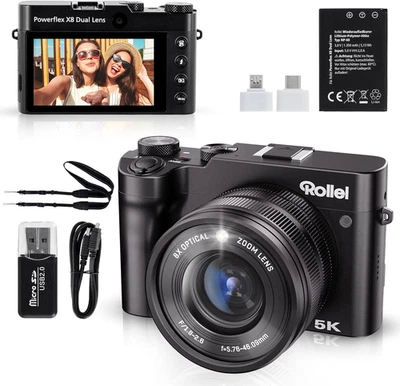 Rollei Powerflex Digitalkamera X8 Dual Lens 8X Optischem Zoom(2 Lens & 3,6" Touc - Bild 1 von 4