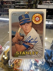 2018 Topps Heritage Fred Stanley Seattle Piloten auf Karte Autogramm SP - Bild 1 von 10