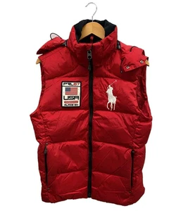 Polo Ralph Lauren PRL67 Red Down Vest S USA Patch Hooded Logo - Picture 1 of 4