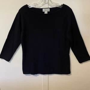 Sutton Studio Bloomingdales leichter Kaschmirpullover Damen M schwarz 3/4 Arm - Bild 1 von 5