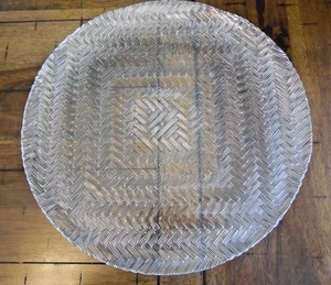 Arcoroc J.G. Durand - Rattan - Round 13" Crystal Glass Platter Weaved Textured - Picture 1 of 4