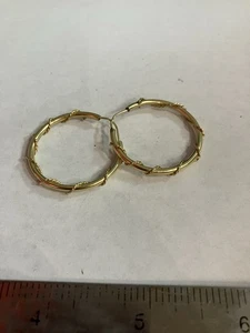 14k gold hoop earrings #109874-1 MGC - Picture 1 of 5