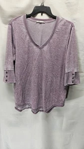 Damen-Sweatshirt Größe 2XL lila abgenutzt V-Ausschnitt 3/4-Ärmel - Bild 1 von 4