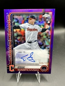 Topps 2025 cromo Erik Sabrowski radiocontrol refractor púrpura automático/250 Guardianes #RA-ESA - Imagen 1 de 1