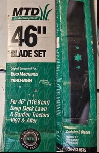 MTD 46" Blade Set OEM-753-0675 Yard Machines YARD-MAN For 46" Deep Deck 1997 + - Picture 1 of 1