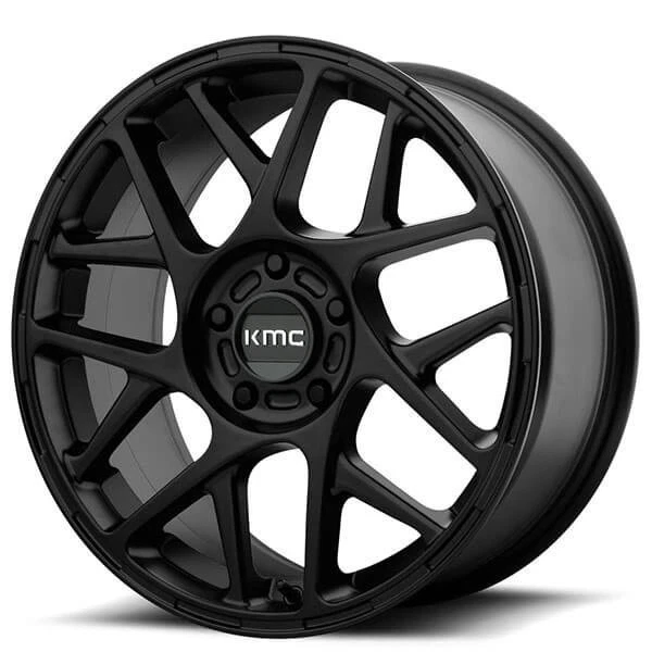 17x8" KMC Wheels KM708 Bully Satin Black Rims (4 pcs) (S03) Foto 1 de 4