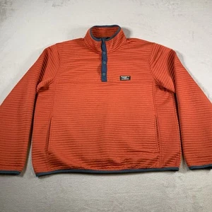 LL Bean Jacket Mens XL Orange Airtight Slightly Fitted Pullover Active Snap T - Picture 1 of 8