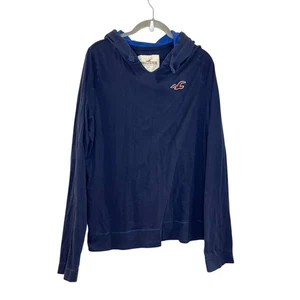 Vintage Y2K Hollister Felpa con Cappuccio Uomo T-Shirt L/S Blu Leggera Sottile Anni 2000 Taglia L - Foto 1 di 6