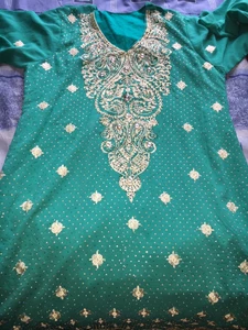Pakistani Hand Stitched Suit With Salwar. No Returns Or Exchange. Size L. Used. - Picture 1 of 8