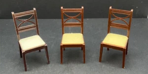 Sillas de comedor vintage marrón crema/amarillo RENWAL MUEBLES DE PLÁSTICO PARA CASA DE MUÑECAS - Imagen 1 de 6