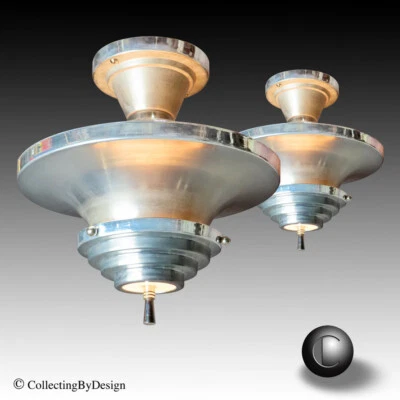 UN (1) Rascacielos Art Deco Lámpara de Techo Doble Pantalla -2 Disponibles Foto 1 de 4