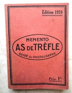 MEMENTO AS DE TREFLE guide du photographe 1924 - Imagen 1 de 6