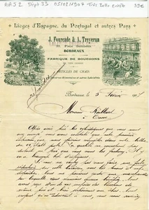 Dépt 33 - Bordeaux 30 Place Gambetta - Très Belle Entête Fab de Bouchons de 1907 - Picture 1 of 1