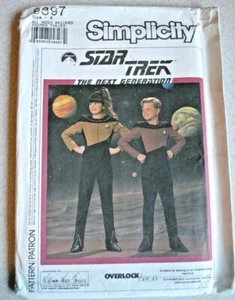 1989 #9397 Costume Star Trek modello semplicità non tagliato Next Gen bambino taglia A 7-12 - Foto 1 di 4