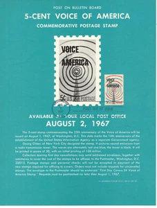 UNFOLDED UNOFFICIAL SOUVENIR PAGE 1329 VOICE OF AMERICA RADIO HAND CANCEL - Picture 1 of 1