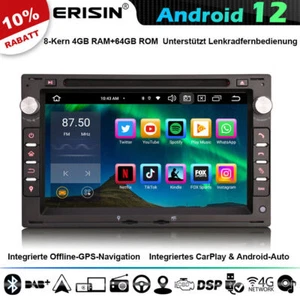 64GB Android 12 Autoradio GPS DTV Für VW Golf Polo Jetta Multivan T5 Peugeot 307 - Bild 1 von 18