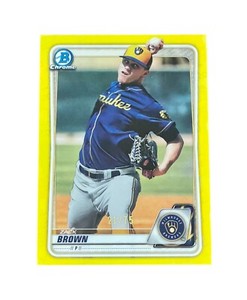 2020 Bowman Chrome Prospects Zack Brown /75 Yellow Refractor Cincinnati Reds