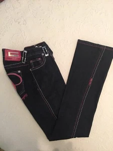 Pantalones de mezclilla COOGI vintage JNR talla 5/6 con ribete de cuero rosa AUTÉNTICOS AUSTRALIANOS RAROS - Imagen 1 de 12