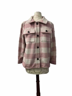 New Old Navy Kids Girls Pink & White Checks Heavy Long Sleeve Shirt SZ 14-16 - Image 1 of 4