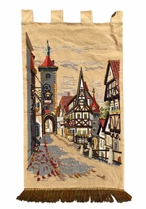French Crewel Embroidery Wall Tapestry 117 x 61 cm 46 x 24 ins - Picture 1 of 7