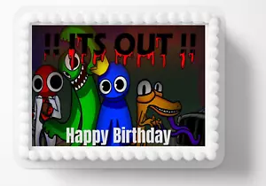 Rainbow Friends 1/4 Blatt Essbar Tortenaufleger Party Essbar Torte Gamer Bild-010 - Bild 1 von 1