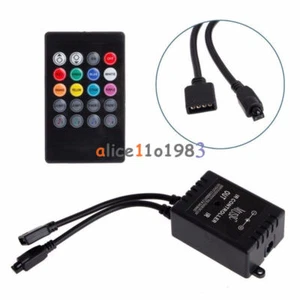 12V DC Music Sound Activated Controller For RGB LED Light Strip 20 Key Remote #W - Bild 1 von 4